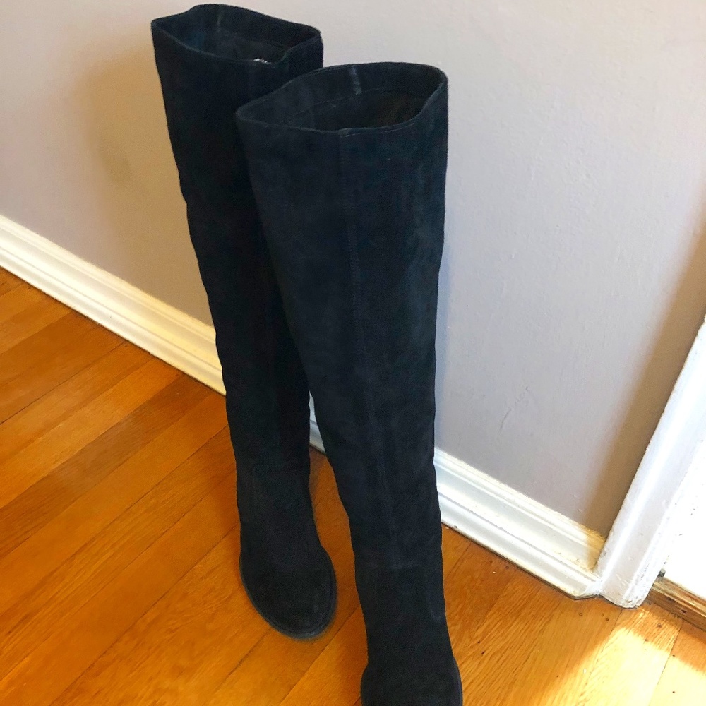 Black Suede Thigh-High Boots (Børn Crown)